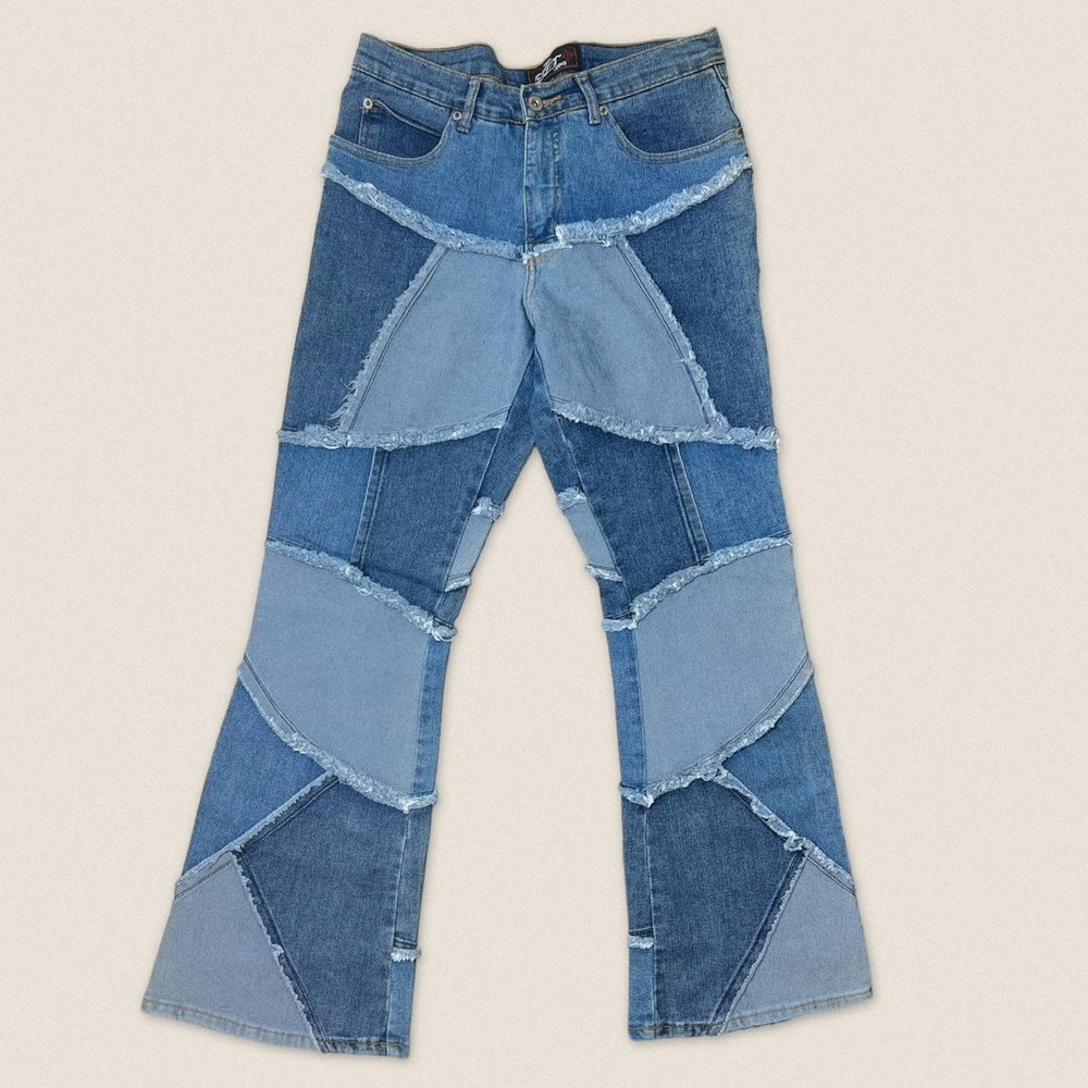 Y2K low rise patchwork jeans Lazer Jeans‎ Size 9